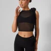 Flash Sale Rose Detail Sleeveless Mesh Top Tops