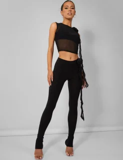 Flash Sale Rose Detail Sleeveless Mesh Top Tops