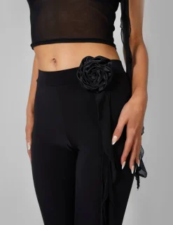 Flash Sale Rose Detail Slinky Trouser Trousers