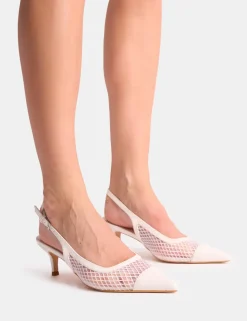 Store Roue Mesh Detail Slingback Mid Court Heels Court Heels | Mid Heels