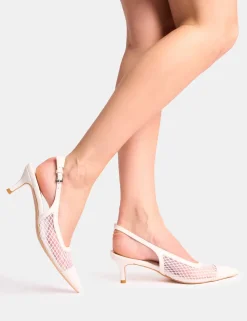 Store Roue Mesh Detail Slingback Mid Court Heels Court Heels | Mid Heels