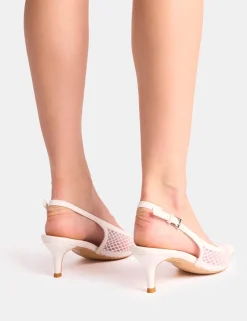 Store Roue Mesh Detail Slingback Mid Court Heels Court Heels | Mid Heels