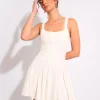 Cheap Ruched Detail Mini Skater Dress Dresses