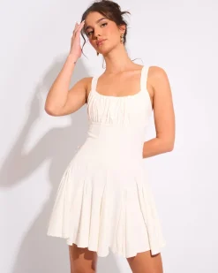 Cheap Ruched Detail Mini Skater Dress Dresses