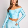 New Ruched Off the Shoulder Crop Top Co Ord Co-ords | Tops