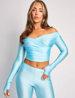 New Ruched Off the Shoulder Crop Top Co Ord Co-ords | Tops