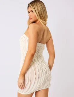Flash Sale Ruffle Detail Bandeau Mini Dress Dresses