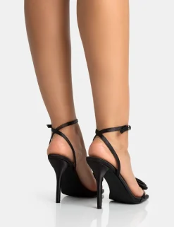Best Sale Ruru Satin Flower Barely There Stiletto Heel Barely There Heels | High Heels