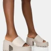 Flash Sale Sabeena Ecru Chunky Mule Round Toe Mid Heel Sandals Mules | Mid Heels