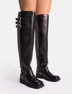 Shop Sagittarius Vintage Buckle Detail Over The Knee Boots Over The Knee Boots | Long Boots