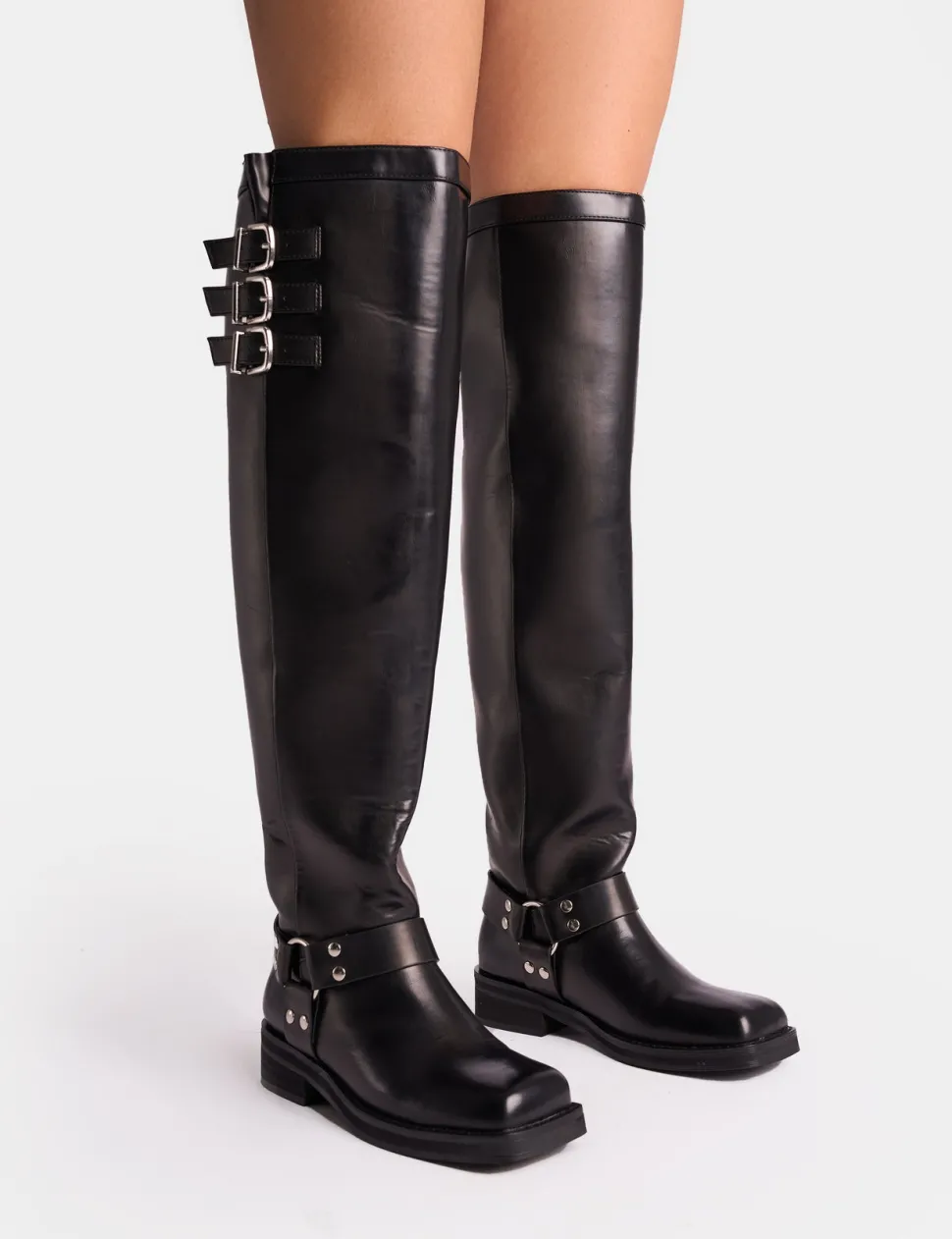Shop Sagittarius Vintage Buckle Detail Over The Knee Boots Over The Knee Boots | Long Boots