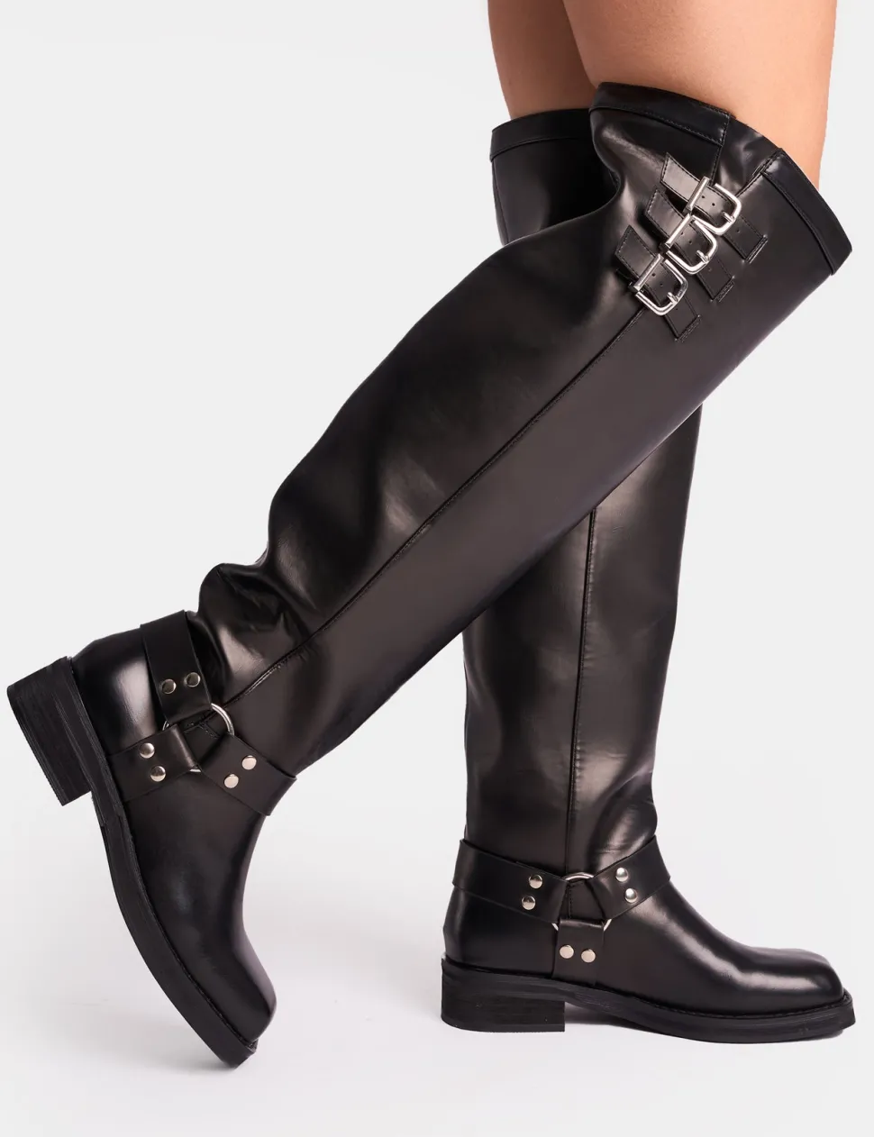 Shop Sagittarius Vintage Buckle Detail Over The Knee Boots Over The Knee Boots | Long Boots