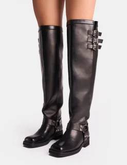 Shop Sagittarius Vintage Buckle Detail Over The Knee Boots Over The Knee Boots | Long Boots