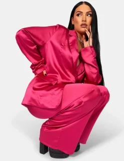 Shop Satin Dad Blazer Sculpt & Leisure | Kaiia The Label
