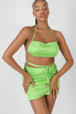 Best Sale Satin Ruched Side Bralet Sculpt & Leisure | Kaiia The Label