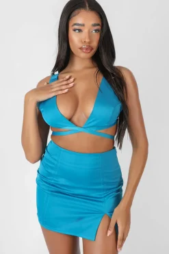 Shop Satin Strappy Triangle Bralet Sculpt & Leisure | Kaiia The Label