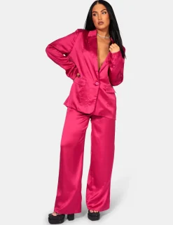 Best Sale Satin Wide Leg Tailored Trousers Sculpt & Leisure | Kaiia The Label