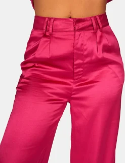 Best Sale Satin Wide Leg Tailored Trousers Sculpt & Leisure | Kaiia The Label