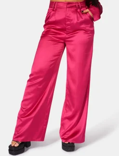 Best Sale Satin Wide Leg Tailored Trousers Sculpt & Leisure | Kaiia The Label