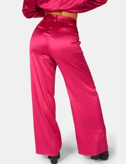 Best Sale Satin Wide Leg Tailored Trousers Sculpt & Leisure | Kaiia The Label