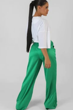 Fashion Satin Wide Leg Trousers Sculpt & Leisure | Kaiia The Label
