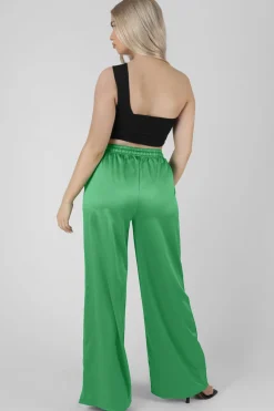 Fashion Satin Wide Leg Trousers Sculpt & Leisure | Kaiia The Label