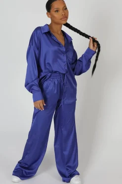 Online Satin Wide Leg Trousers Sculpt & Leisure | Kaiia The Label