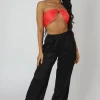 Clearance Satin Zebra Print Wide Leg Trousers Sculpt & Leisure | Kaiia The Label