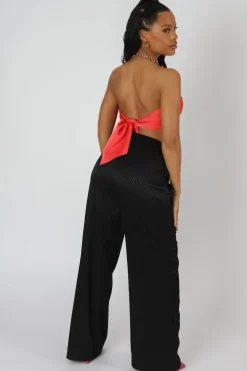 Clearance Satin Zebra Print Wide Leg Trousers Sculpt & Leisure | Kaiia The Label