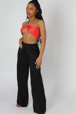 Clearance Satin Zebra Print Wide Leg Trousers Sculpt & Leisure | Kaiia The Label
