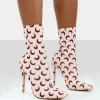 Discount Saturn Return Pointed Toe Stiletto Printed Sock Boots High Heels | Sock Boots