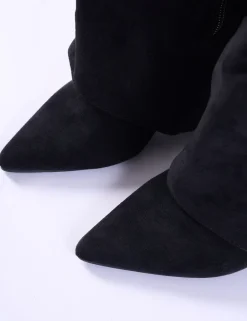 New Say Yes Faux Suede Padlock Fold Over Knee High Boots Knee High Boots | Long Boots