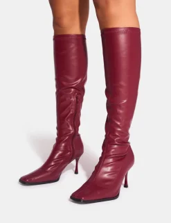 Shop Scorpion Mid Heel Sock Knee High Boots Sock Boots | Ankle Boots