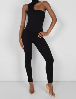 New Seamless Asymmetric Neck Jumpsuit Unitard Jumpsuits & Playsuits