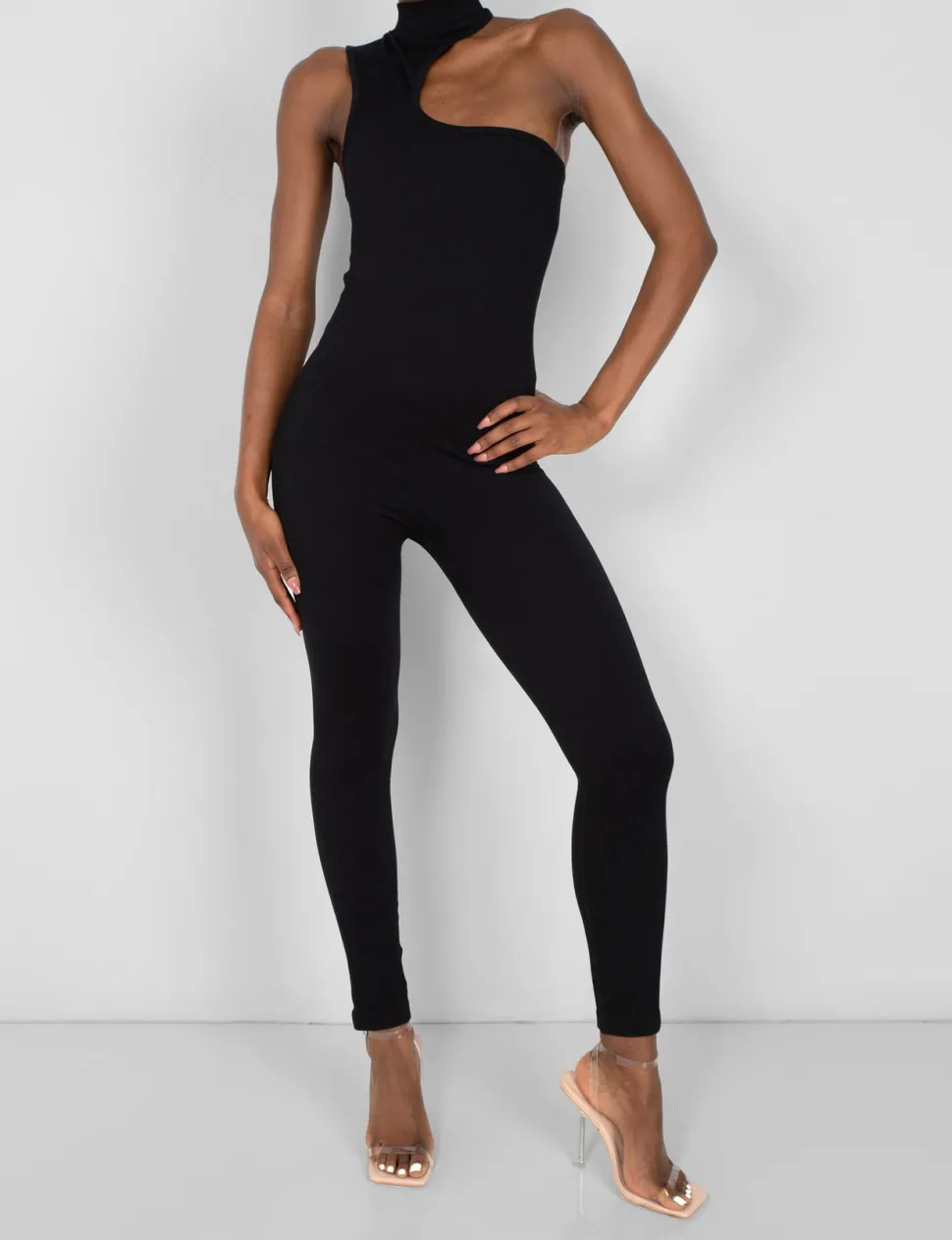 New Seamless Asymmetric Neck Jumpsuit Unitard Jumpsuits & Playsuits
