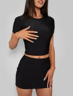 Best Second Skin Short Sleeve Fitted T-shirt Black Tops