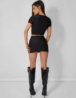 Best Second Skin Short Sleeve Fitted T-shirt Black Tops