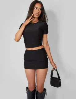 Best Second Skin Short Sleeve Fitted T-shirt Black Tops