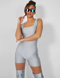 Store Second Skin Square Neck Unitard Jumpsuits & Playsuits | Tops