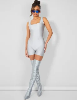 Store Second Skin Square Neck Unitard Jumpsuits & Playsuits | Tops