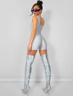 Store Second Skin Square Neck Unitard Jumpsuits & Playsuits | Tops