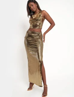 Sale Sequin Maxi Skirt Sculpt & Leisure | Kaiia The Label