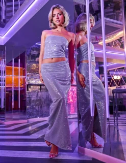 Shop Sequin Maxi Skirt Sculpt & Leisure | Kaiia The Label