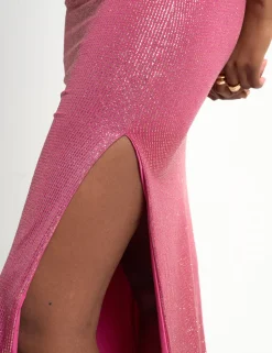 Best Sequin Maxi Skirt Hot Pink Sculpt & Leisure | Kaiia The Label