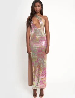 Flash Sale Sequin Printed Asymmetric Maxi Dress Sculpt & Leisure | Kaiia The Label