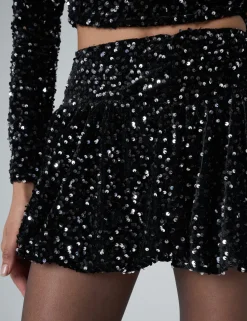 Cheap Sequin Puffball Mini Skirt Co-ords | Skirts