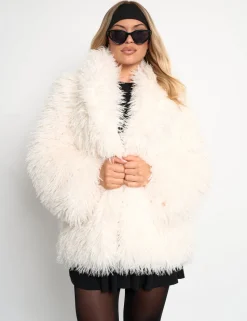 Online Shaggy Faux Fur Coat Sculpt & Leisure | Kaiia The Label