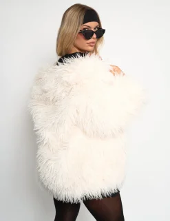 Online Shaggy Faux Fur Coat Sculpt & Leisure | Kaiia The Label