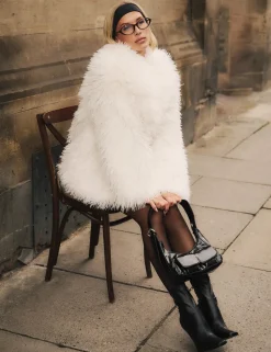 Online Shaggy Faux Fur Coat Sculpt & Leisure | Kaiia The Label