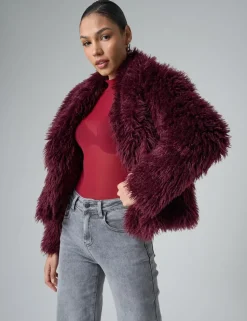 Cheap Short Shaggy Fur Jacket Outerwear & Jackets